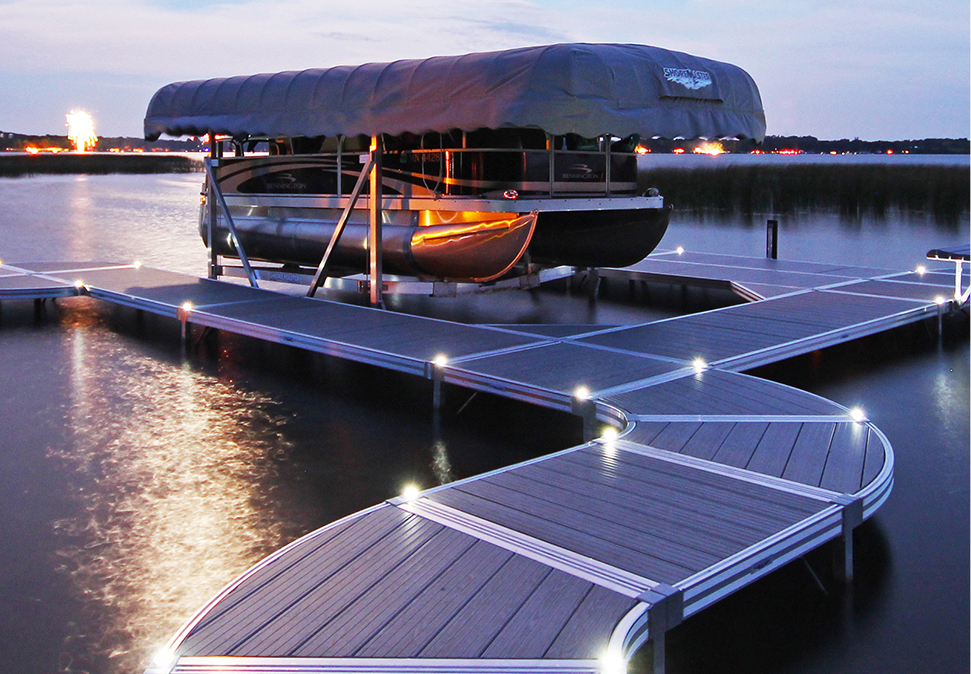 ShoreMaster Infinity RS4 Dock with Curve Dock and Solar Dock Ligths