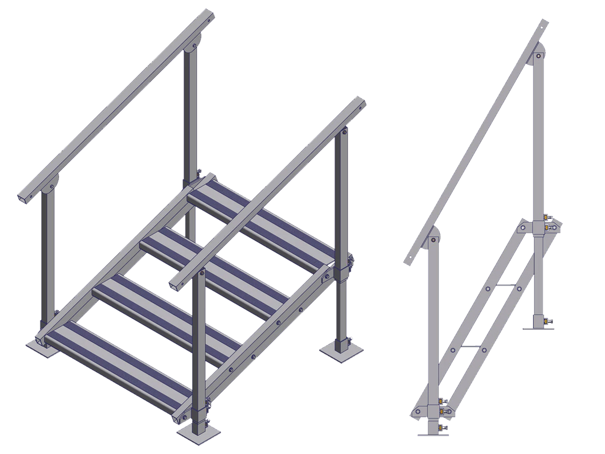 Pivoting QuickSteps with Handrails